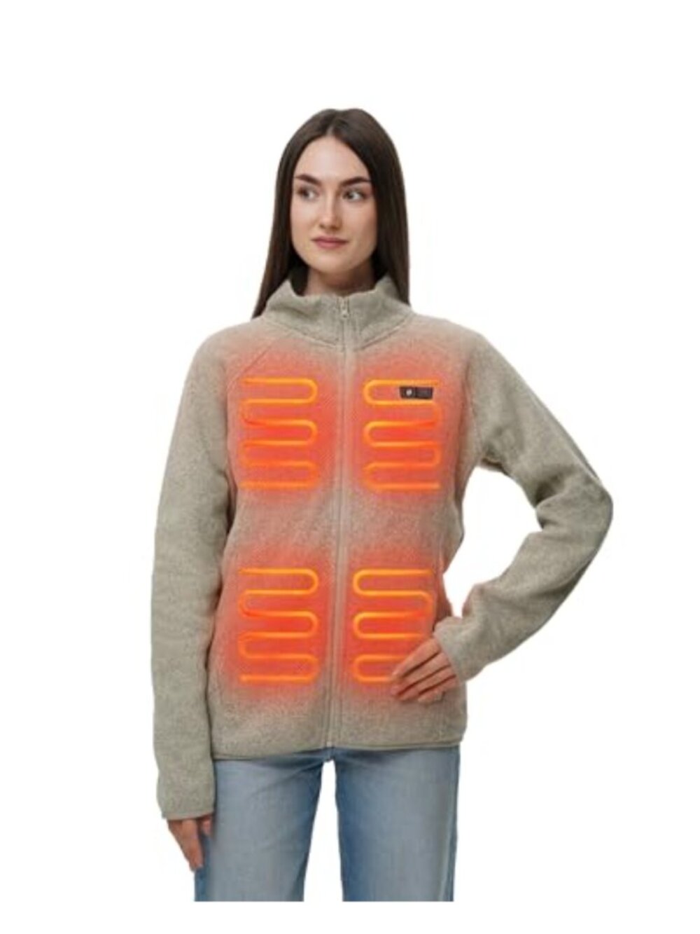 Heated Fleece Jacket with 12V 16000mAh Power Bank 5 Heating Zones